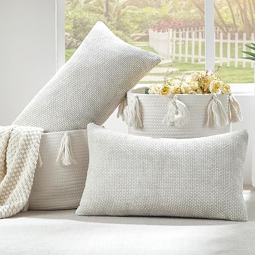 Miniatura 4 de WLNUI Juego de 2 fundas de almohada beige de 18 x 18 pulgadas, lujosas fundas de almohada de felpilla decorativas cuadradas para sofá, cama, sala de