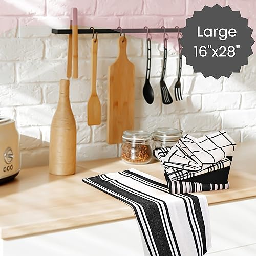 Miniatura 4 de Cotton Clinic Paquete de 5 toallas de cocina surtidas, suaves y absorbentes, de secado rápido, toallas de cocina, paños de cocina, paños de cocina y