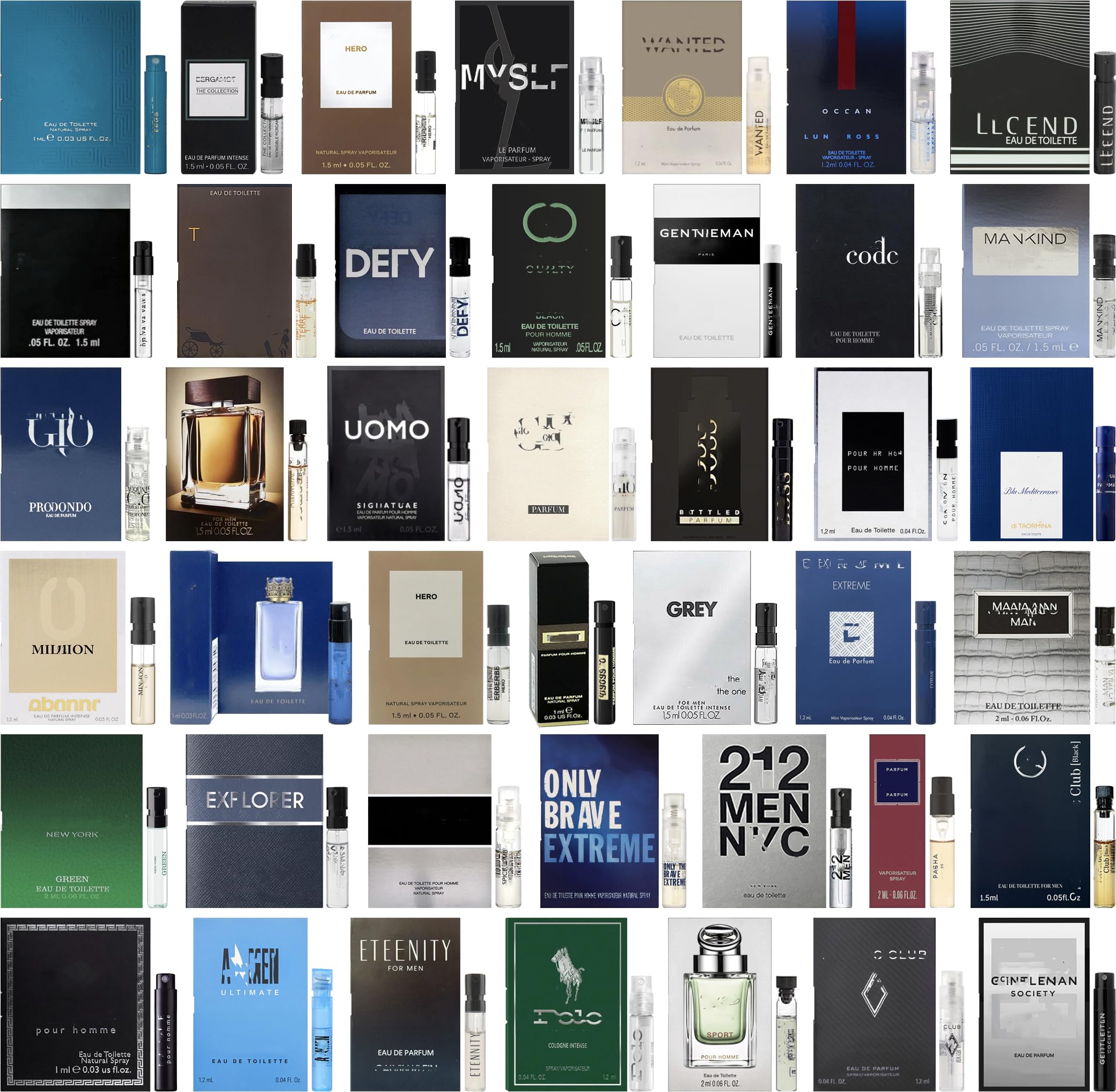 High End Random Selection Designer Fragrance Cologne Sampler Set for Men - (Pack of 10 Sample Vials)