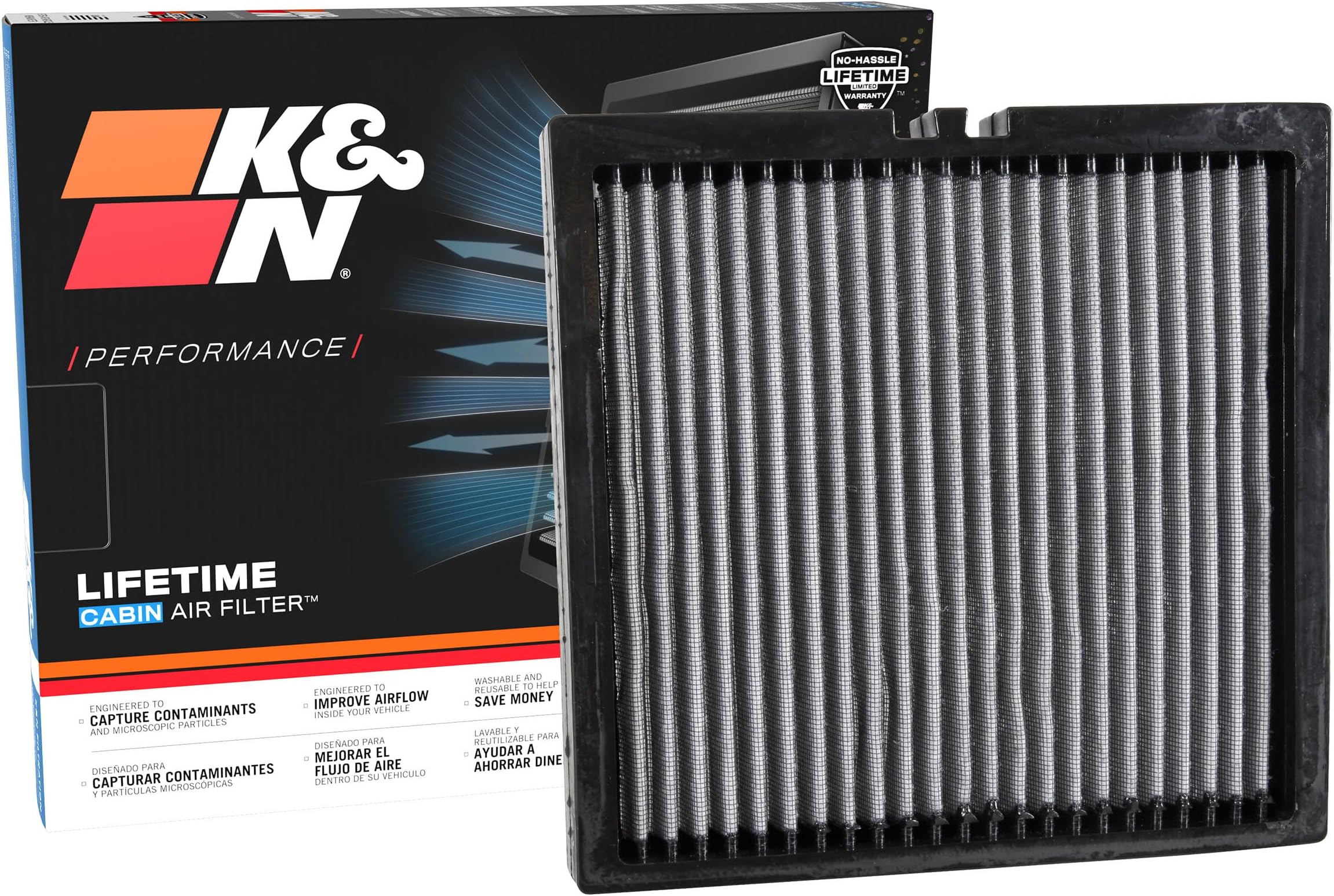 K&N Cabin Air filter compatible with Dodge Durango, Jeep Grand Cherokee 3.6, 5.7, 2011-2016 (VF3012), Weiß