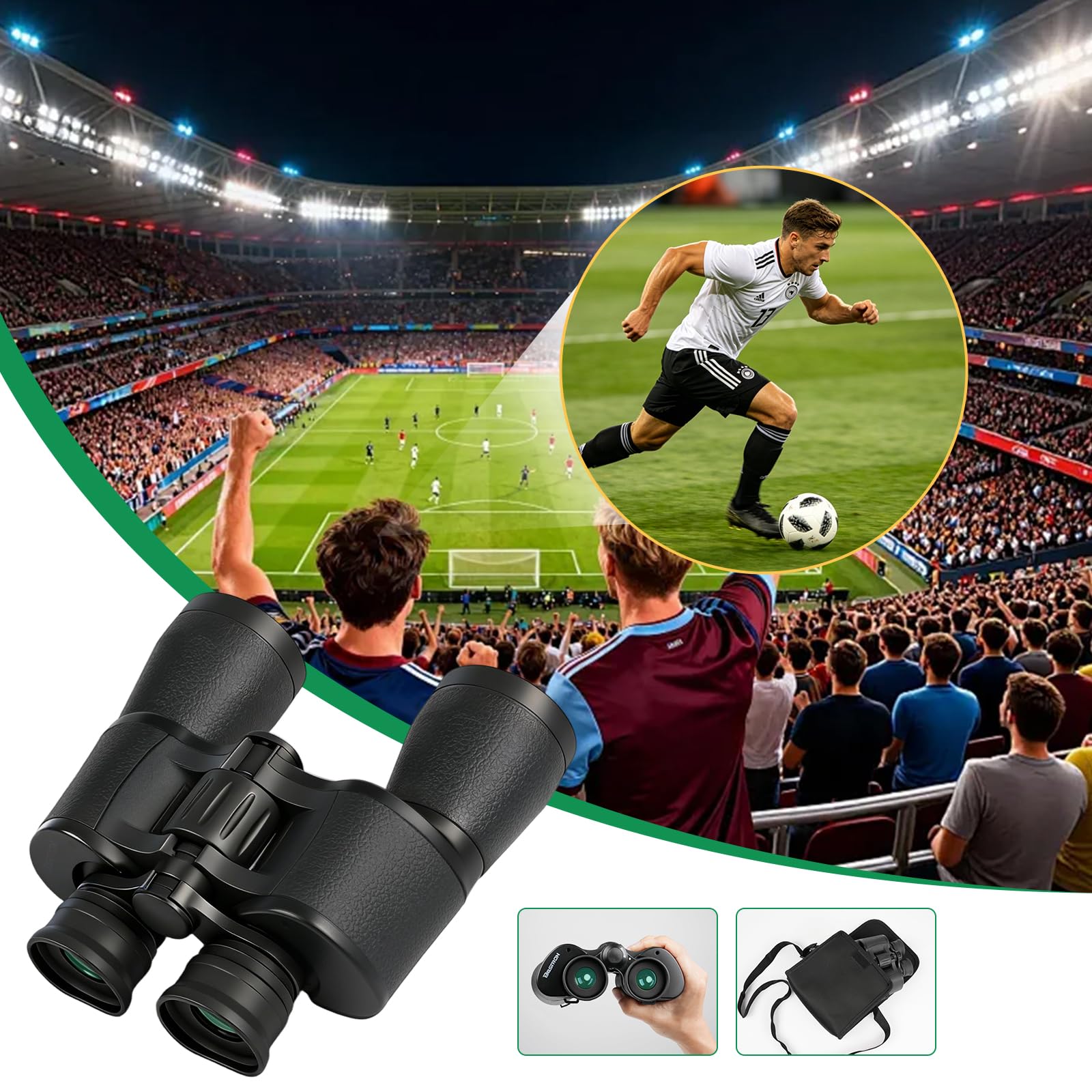 7x50 Jumelles Adultes Portable pour Observation des Oiseaux | Jumelles compactes avec Sac de Transport ,HD MC Lentille Porro Prism Bk7 pour Sports de Plein air et Aux Concerts