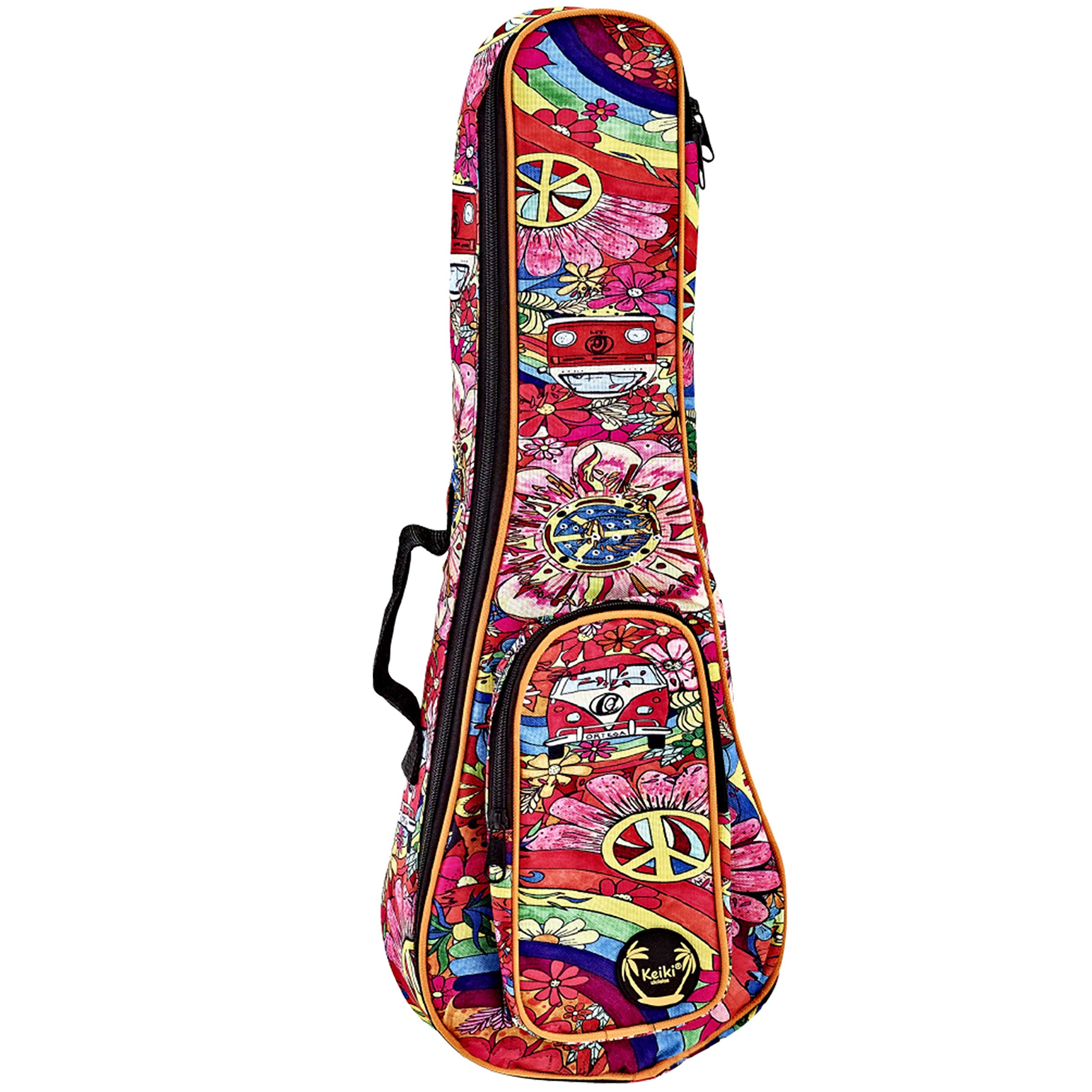 ORTEGA Gigbag for Soprano Ukuleles with Shoulder Straps - Peace 68 (KUB-68-SO)