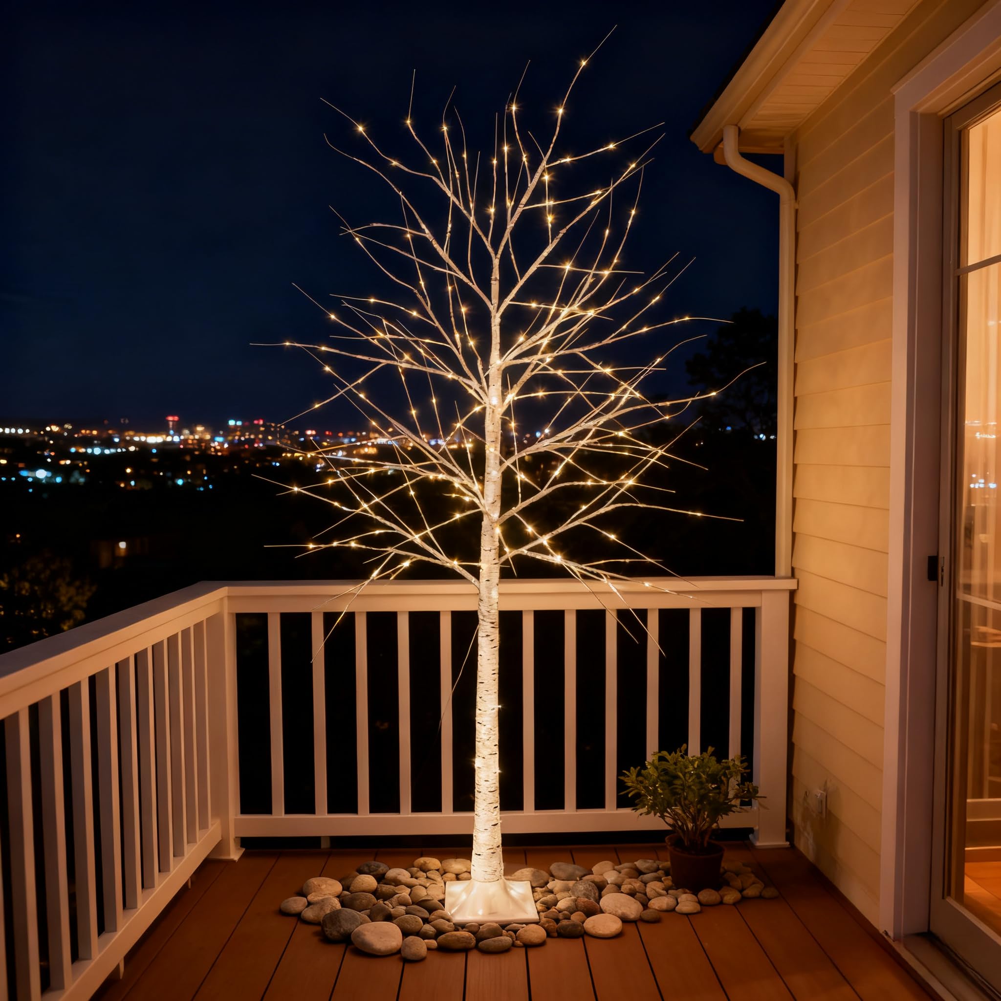 CCLIFE 150cm/180cm/220cm Árbol crezode Navidad Decoracion Led Luces Árbol Función de Memoria Artificial, 8 Efectos De Luces, Blanco Cálido/Blanco Frio,CushHom