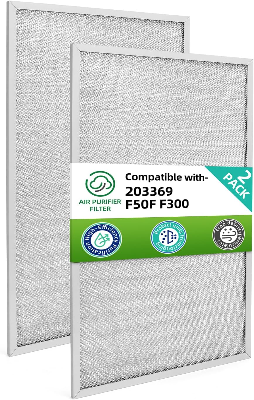 203369 F50F F300 Air Pre filter 12.5 x 20 In Compatible with Honeywell Air Cleaner 203369 F50E1349 F50E1331 F50E1067 F50F1057 F50A1116 F50F1040 Reusable Filter (2-pack)