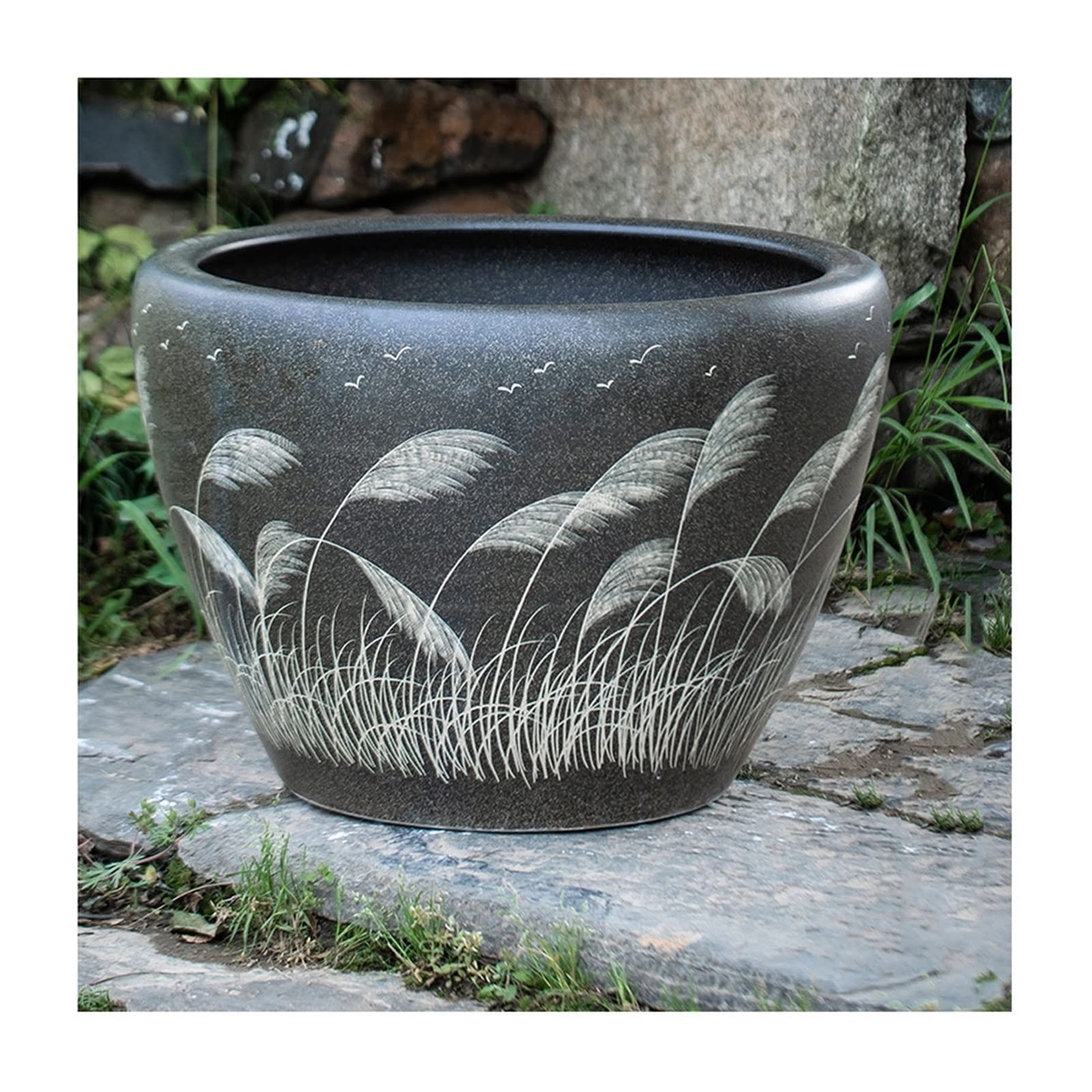 Acuario Tanque De Peces De Acuario Tanque De Peces De Colores De Cerámica Sala De Estar Tanque De Agua Grande De Estilo Chino Patio Tanque De Loto Tanque De Tortugas Kits De Inicio De Acuario Decora