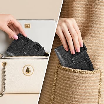 GSOIAX Small Wallet for Women, Black, Classic Elegance