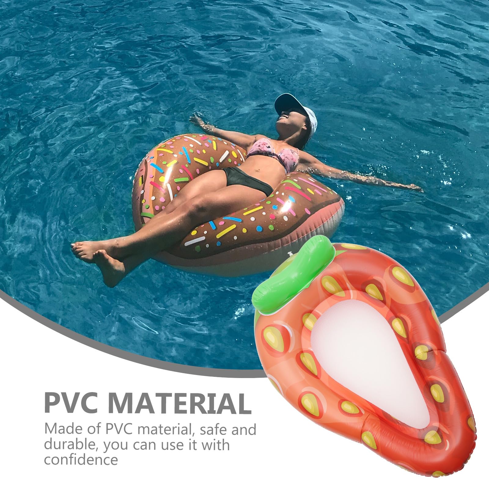 Materassino Gonfiabile per Piscina Adulto in Pvc Rosa, Comodo e Leggero, Design Elegante per Relax Estivo e Turismo Acquatico
