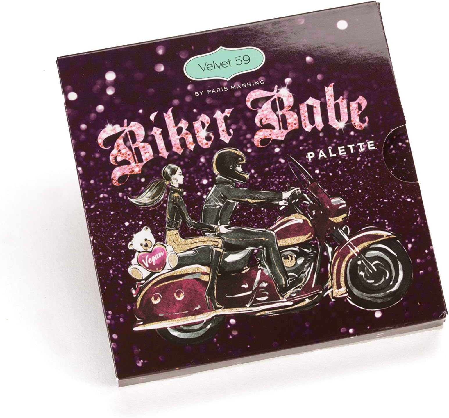 Velvet 59 Biker Babe Eyeshadow Palette, Easy to blend, Textures, Mattes, Natural Look, Creamiest Pigment, Glam, Maximum Pigment, Vegan, Cruelty Free, Deep metallics, Micro Pearls, Easy-to-blend