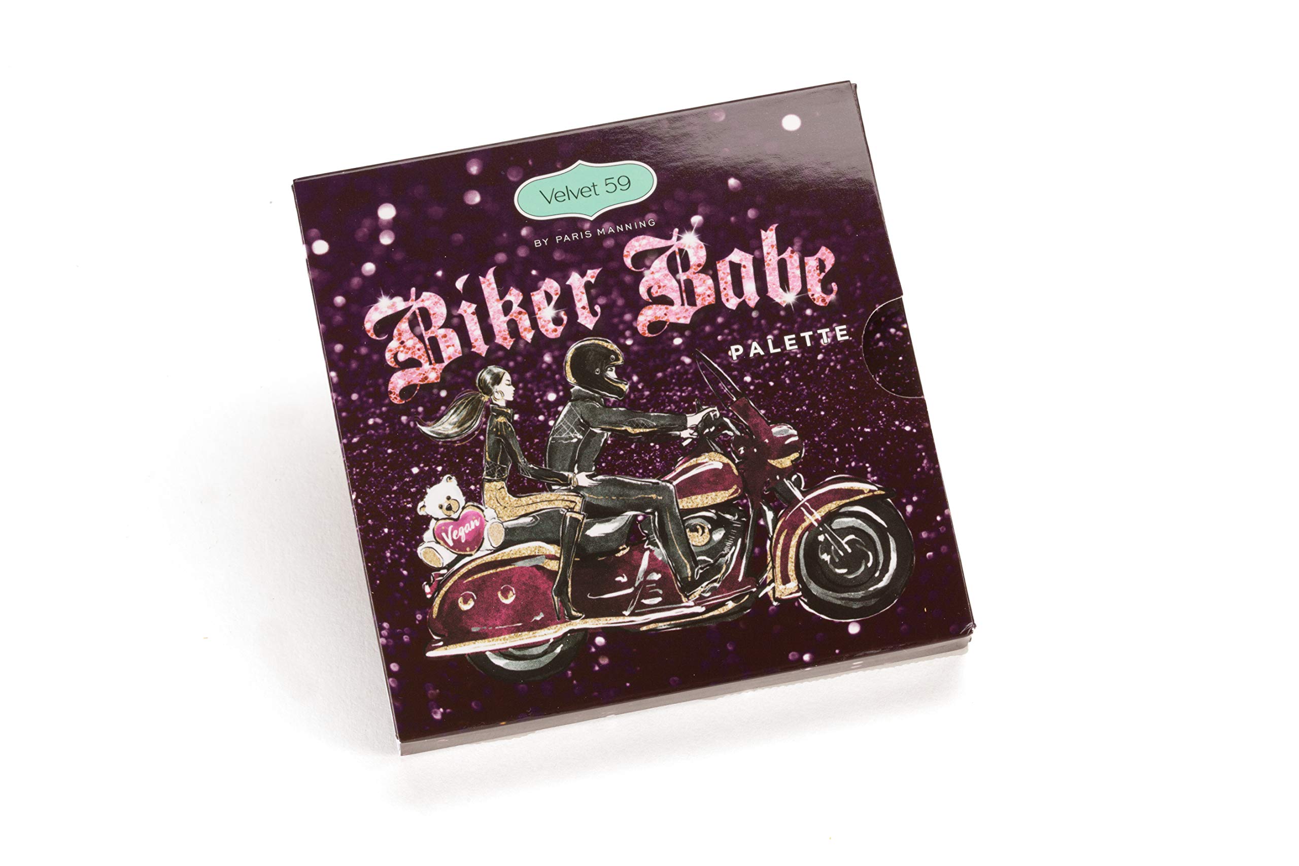 Velvet 59 Biker Babe Eyeshadow Palette, Easy to blend, Textures, Mattes, Natural Look, Creamiest Pigment, Glam, Maximum Pigment, Vegan, Cruelty Free, Deep metallics, Micro Pearls, Easy-to-blend