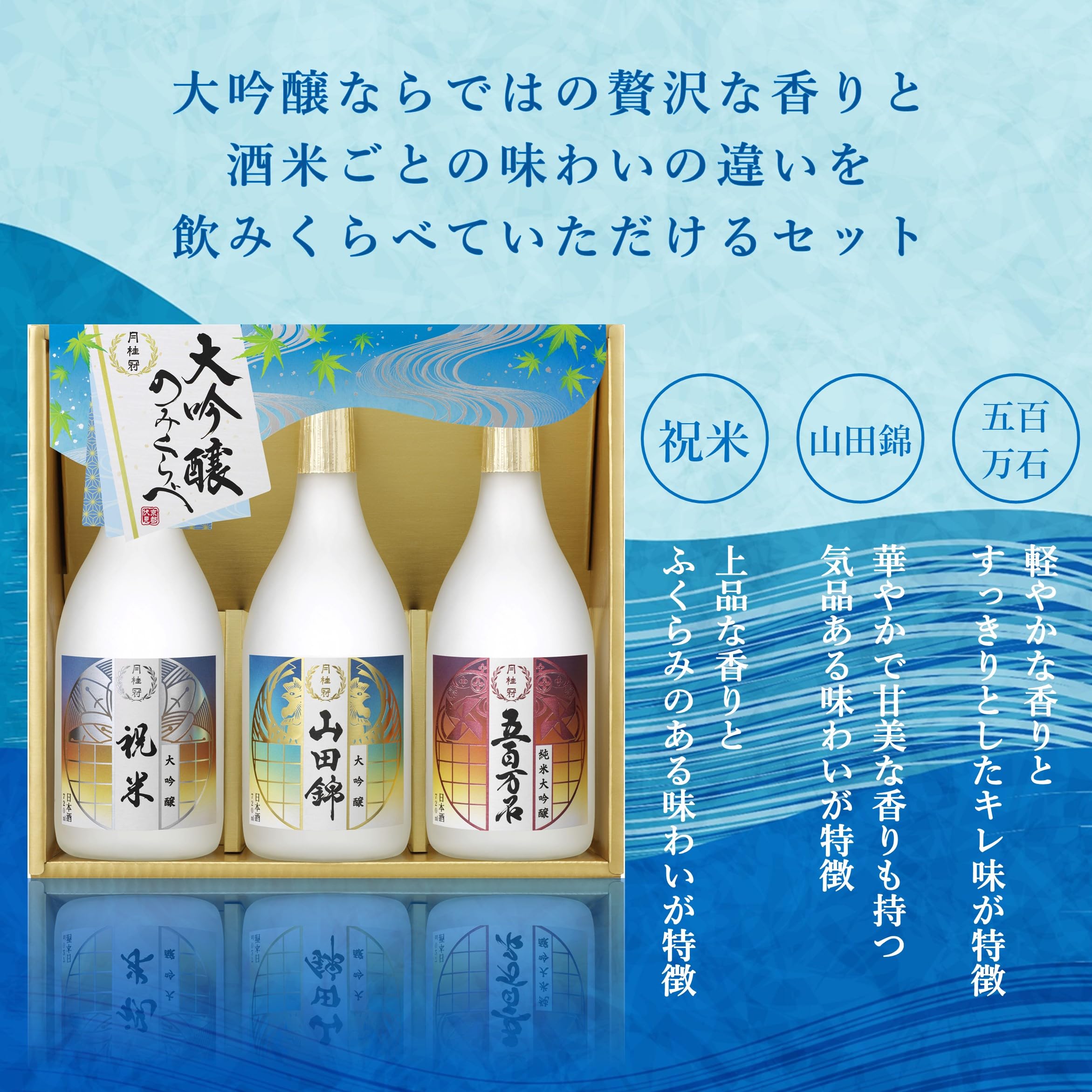 Amazon.co.jp: 【お中元 夏ギフト 3種飲み比べ】月桂冠 大吟醸飲み