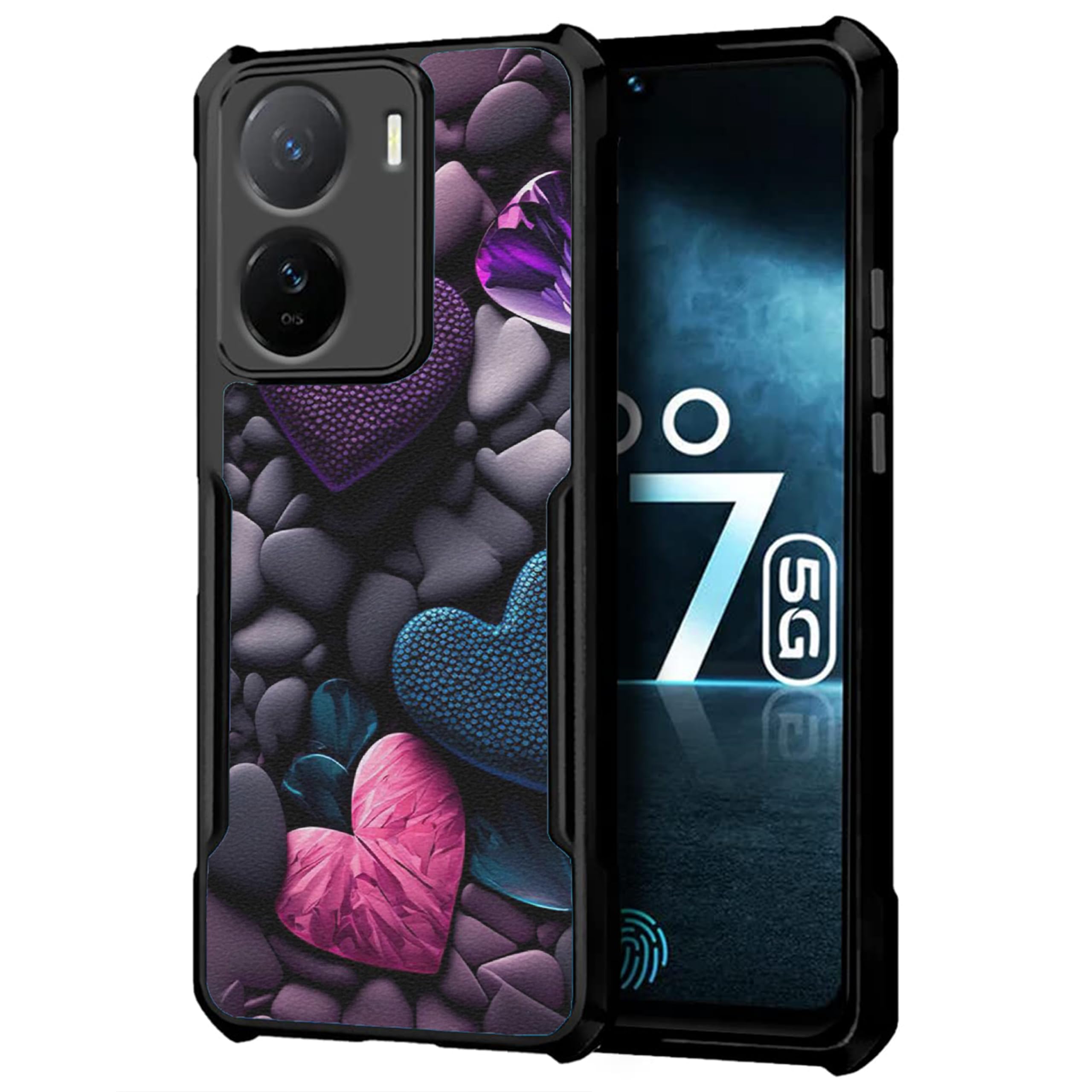COBERTA Slim Shockproof 360 Degree Protection Design Back Cover Case for IQOO Z7s 5G | (Dark Color Hearts Confetti Love) (B0CMQDCQKZ) Amazon Price History, Amazon Price Tracker