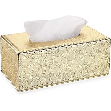Sumnacon Magnetic Bottom Gold Tissue Box Holder for Night Stand or Dresser