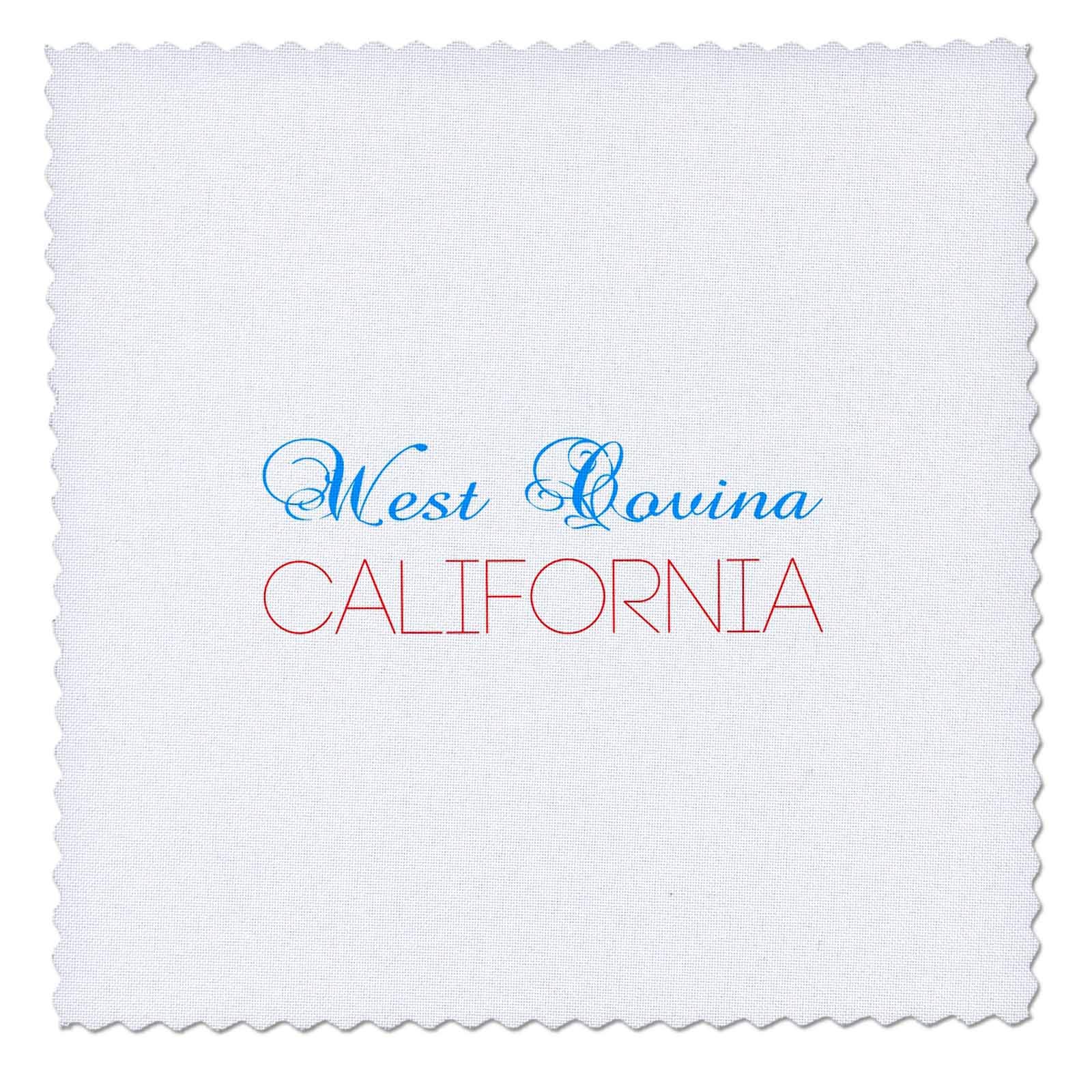 18x18 inch Quilt Square - West Covina, California Blue and red Text. Decorative Patriot Design Alexis Design - American Cities California