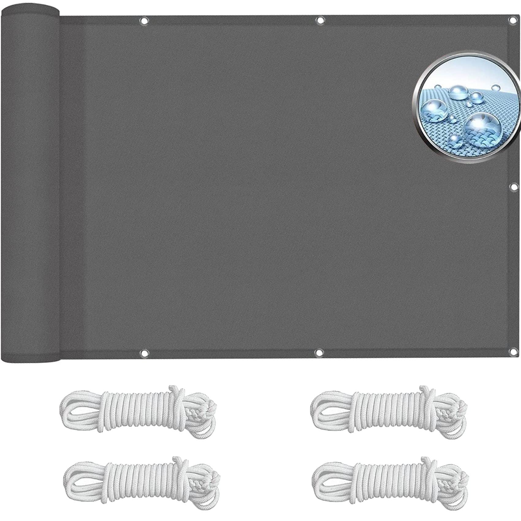 Voile d'ombrage de piscine et terrasse crée une fraîcheur gris foncé 1.6x2.8m