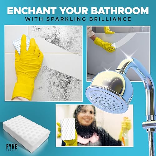Miniatura 4 de FYNE - Borrador mágico extra duradero, paquete de 10 esponjas gruesas de limpieza de melamina de larga duración, almohadillas de limpieza de