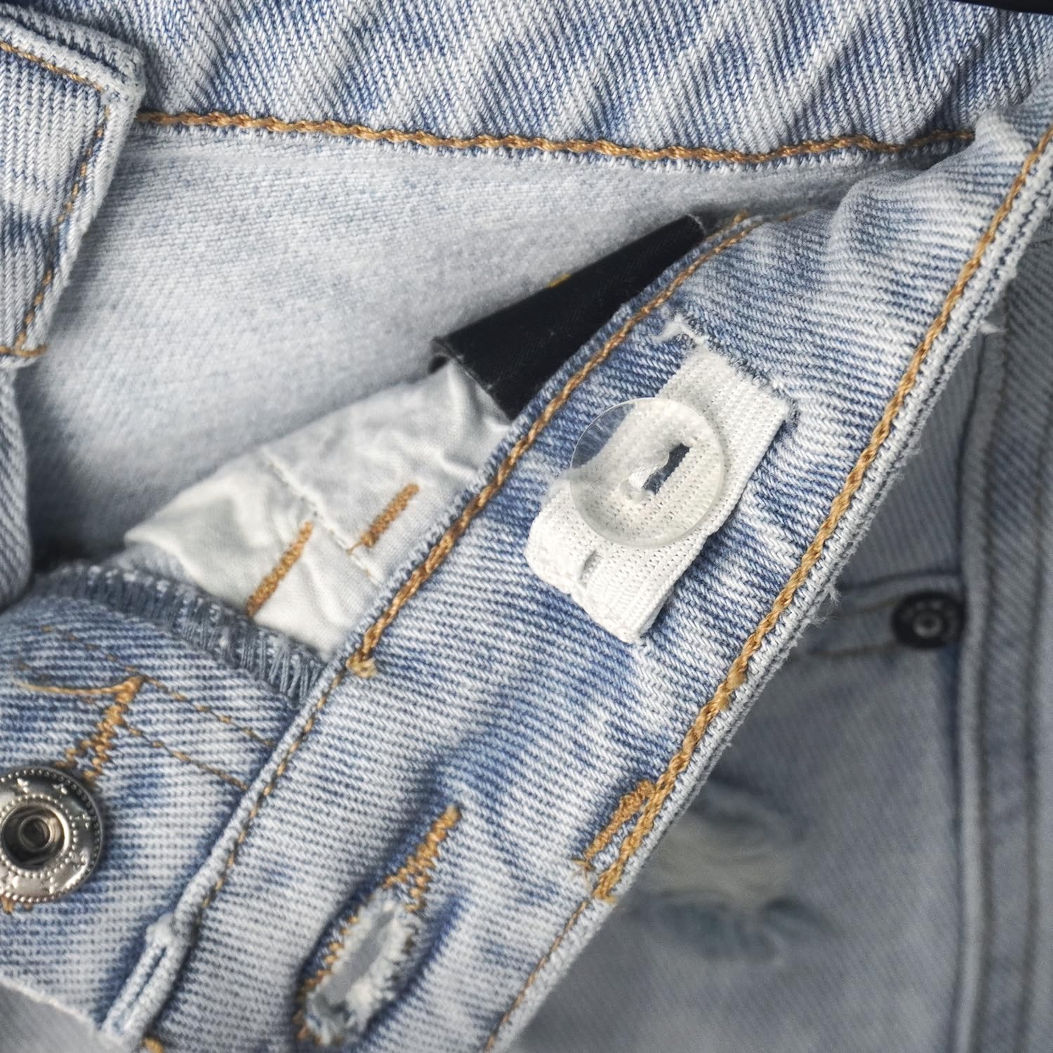 KIDSCOOL SPACE Piccoli Grandi Pantaloncini in Denim per Ragazze, Fascia Elastica Interna, Pantaloni Estivi in Denim con Taglio Alto e Orlo Grezzo