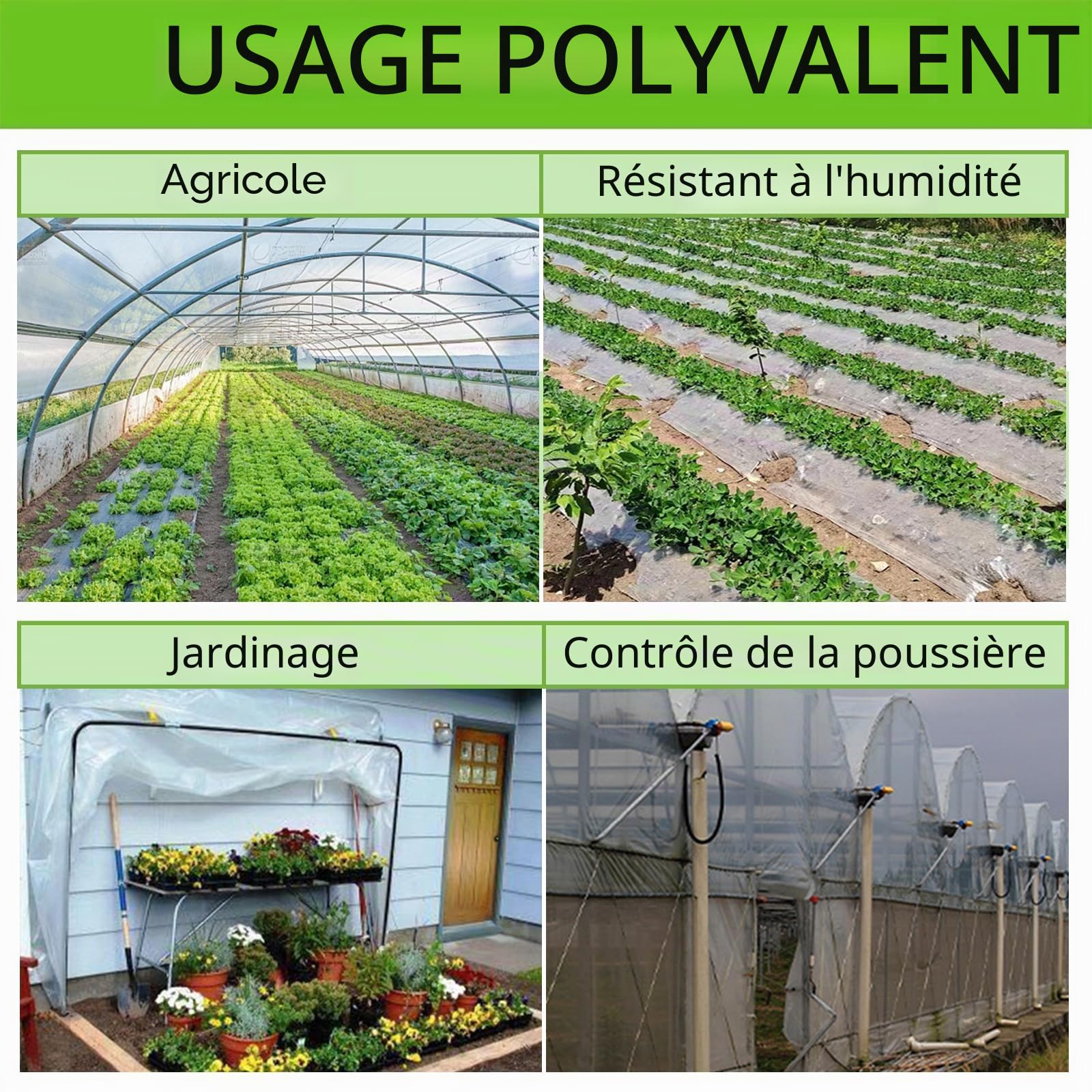 Flintronic Film à Effet de Serre 2 X 3M Polyéthylène Transparent Extra épais 250Mu