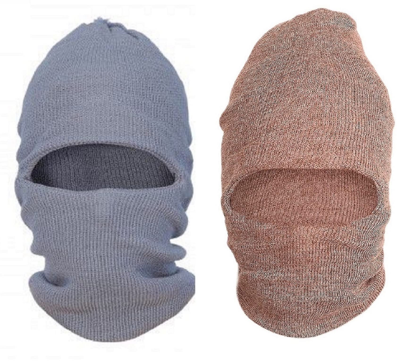 Monkey Cap Mans Winter Warm Arco Wool Blend Knit Solid Monkey Cap with Neck Cover for Cold Weather Combo Pack of Two-image-7