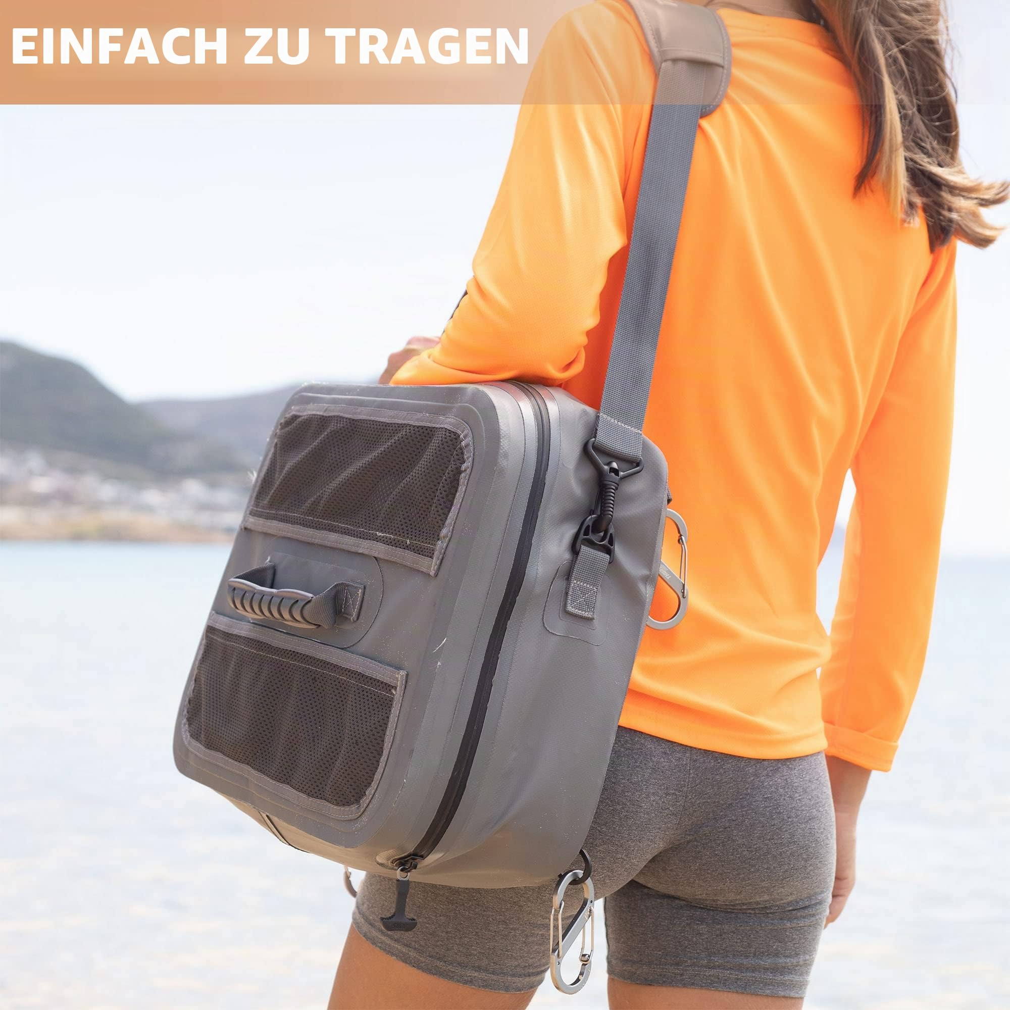 THURSO SURF wasserdichte Paddle Board Kühltasche Paddle Board Zubehör SUP Deck Tasche Multifunktional Langlebiges PVC-Material Mesh-Top Tasche Tragbar Premium Isoliert Geräumig für 20 Dosen