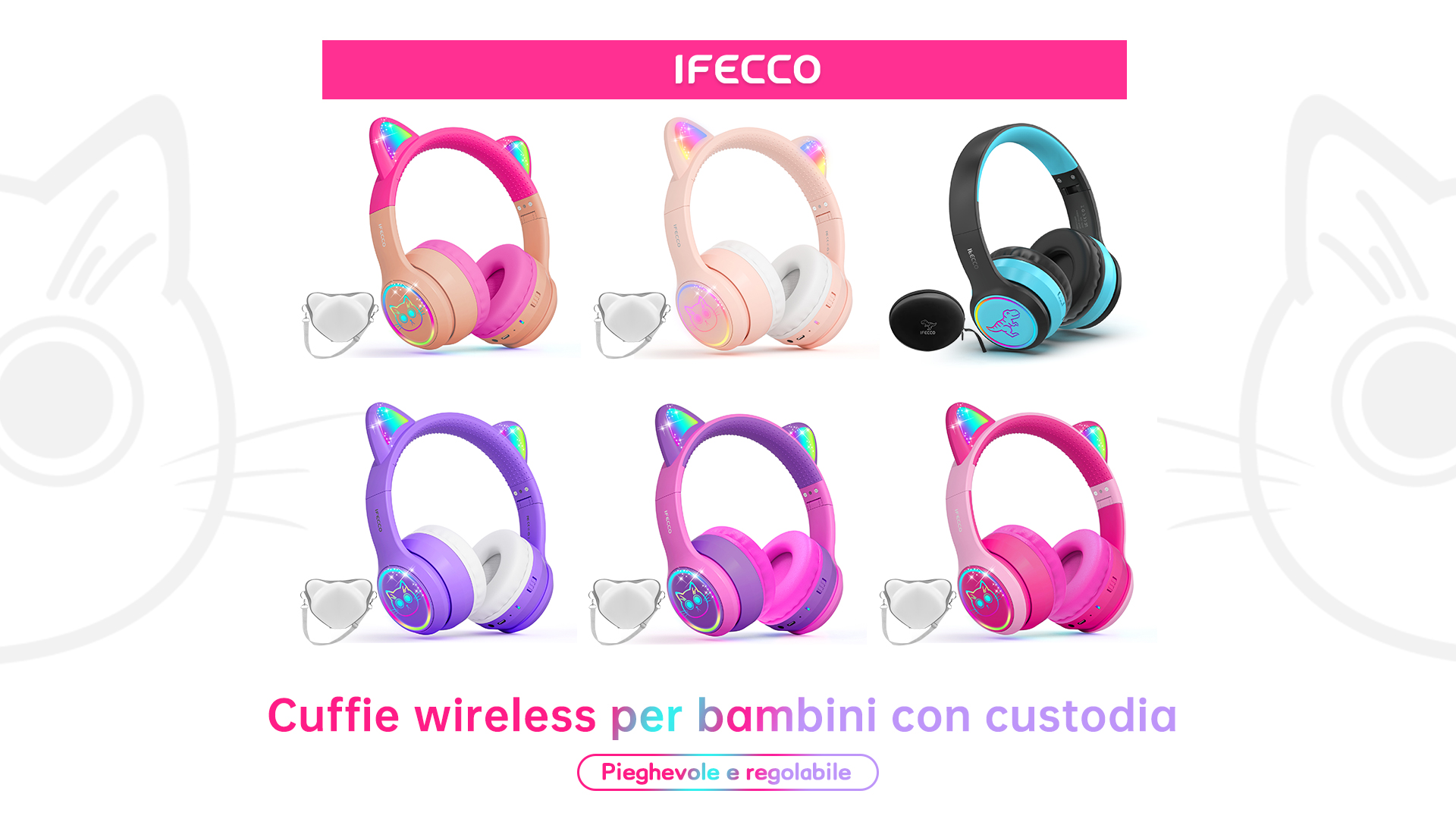 CUFFIA WIRELESS ROSA - Toys Center