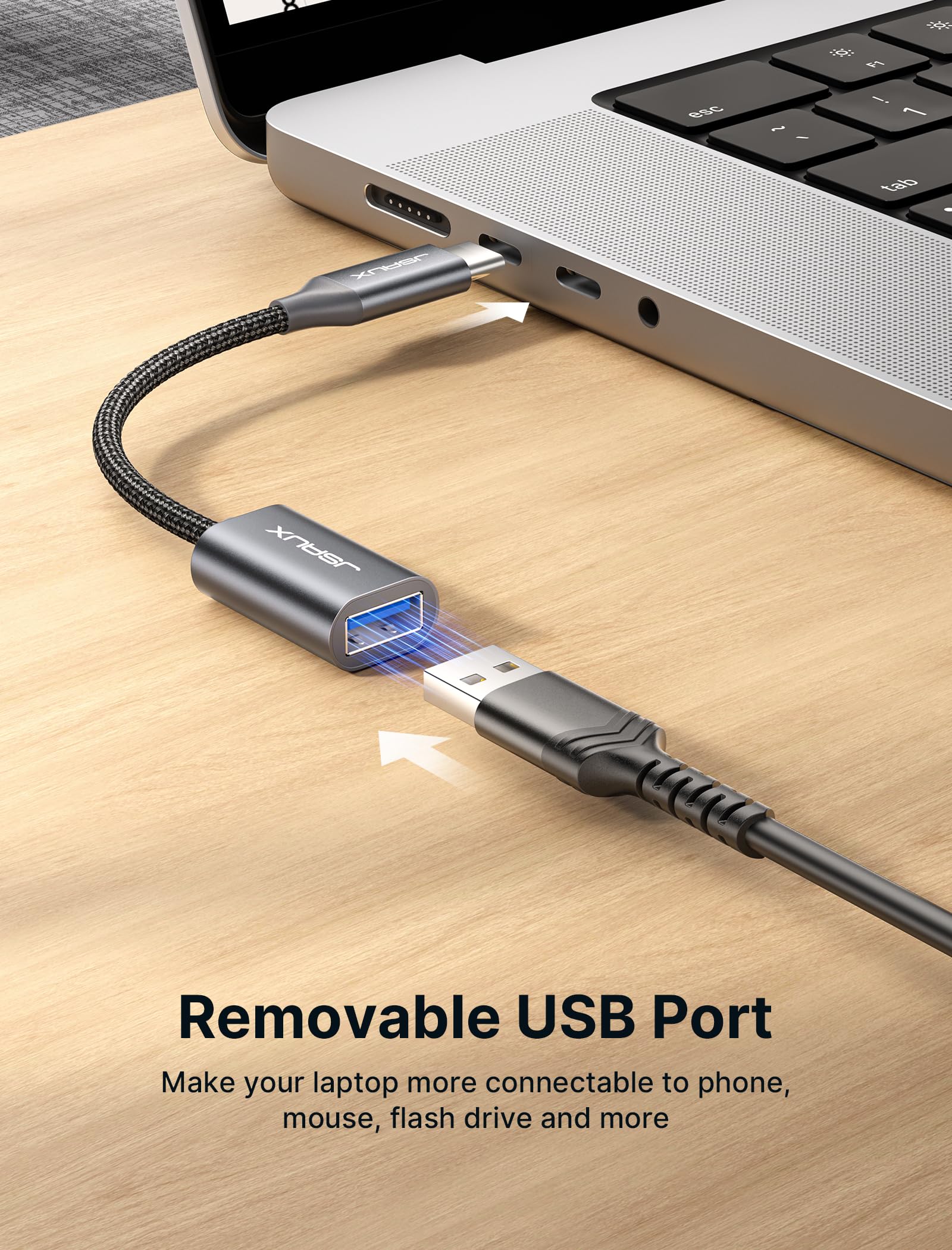 JSAUX USB C to USB 3.0 Adapter [2 Pack], USB C Male to USB Female OTG Cable Adapter Compatible with MacBook Pro/Air, iPhone 18 Pro Max/iPhone Duo‌/Air/17/16/15 Series, Samsung Galaxy S26/S25/S24/S23 — Amazon image 3