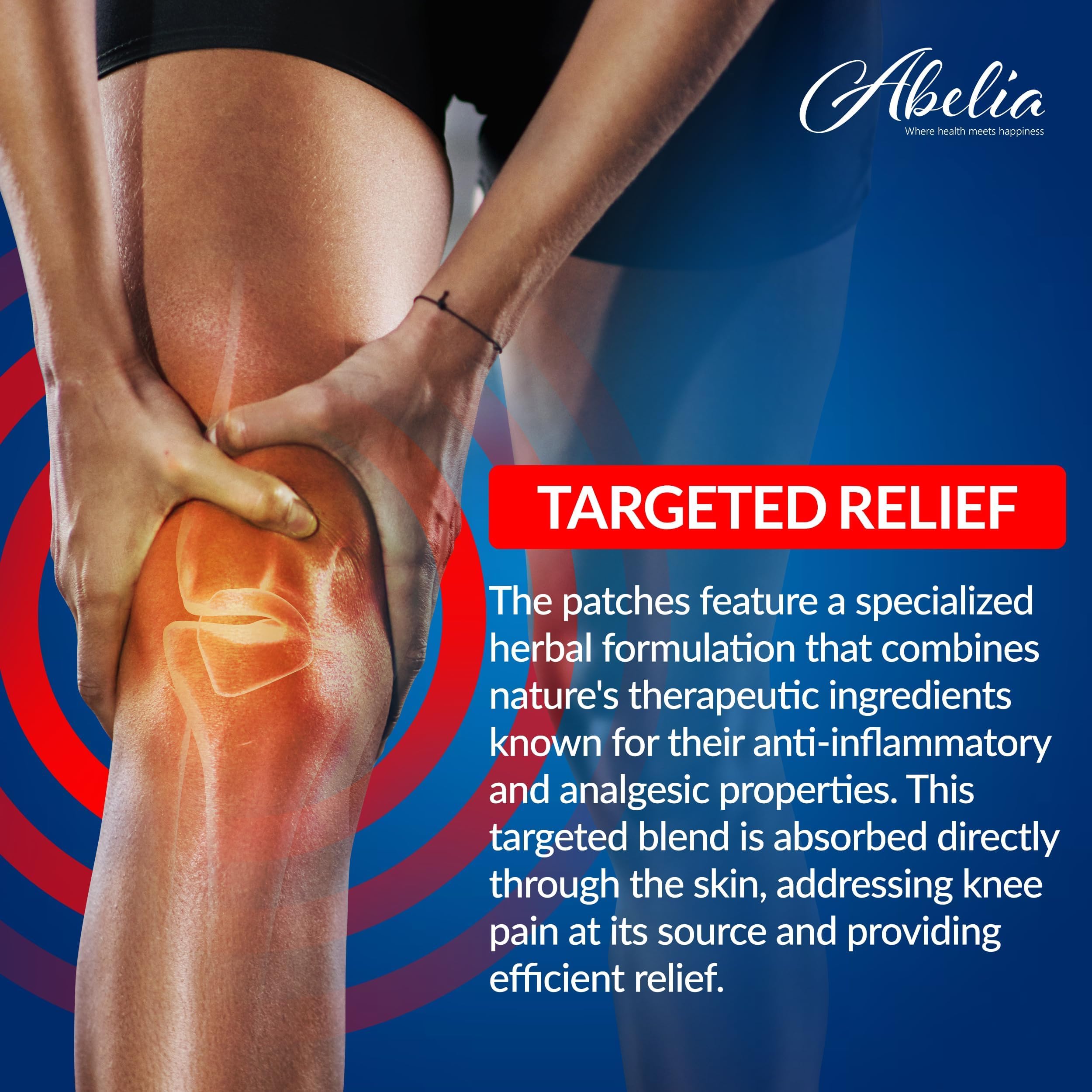Abelia Herbal Knee Pain Relief Patches Arthritis Inflammation Patch Sticker | Instant Relief from Knee Pain | Joint Knee Pain Relief Products Natural Wormwood Extract Patch for Knee (30 Pieces) 2