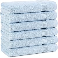 Vista 44 de Arkwright - Juego de 6 toallas de baño, 100% algodón súper suaves, 600 GSM, de secado rápido y absorbentes, artículos de lujo para el baño con 2