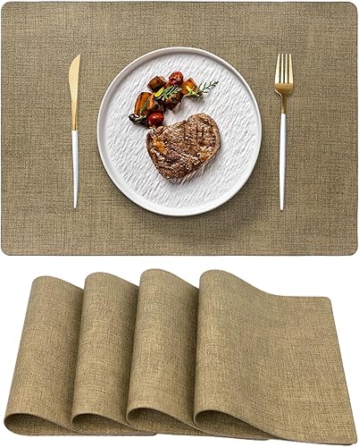 Miniatura 21 de DSJIFGEW - Manteles individuales para cocina, comedor, resistentes al calor, antideslizantes, a las manchas, lavables, de PVC, fáciles de limpiar