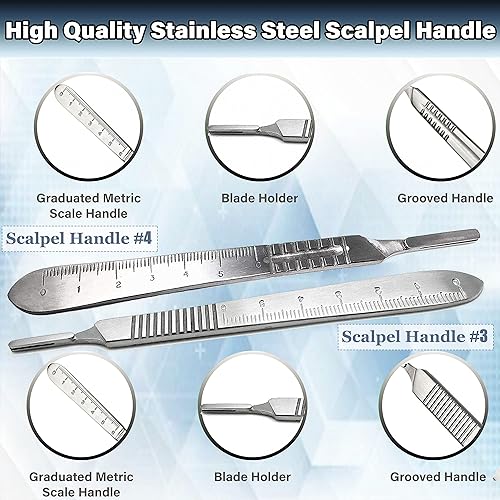 Miniatura 3 de Kit de disección de anatomía de laboratorio de biología avanzada con tijeras de acero inoxidable, pinzas de mango de bisturí en un estuche, ideal