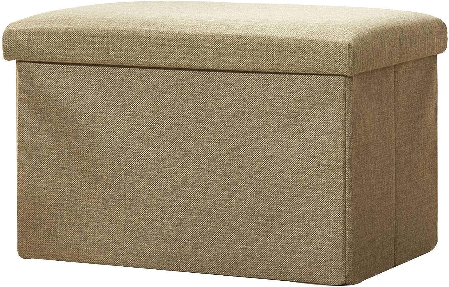 Repose-pieds pliable lin 40x25x25 cm petit pouf de chambre
