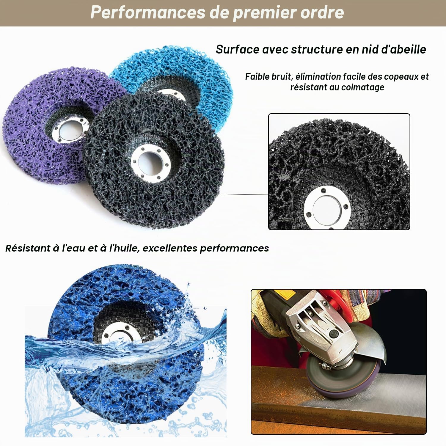 5 Disques de Nettoyage CSD 125x22mm Mélangé Disque de Tissu en Nylon Disque de Nettoyage Grossier Disques CSD Pour Meuleuse D'angle pour Enlèvement de la Rouille, Peinture, Rouille et l'oxydation
