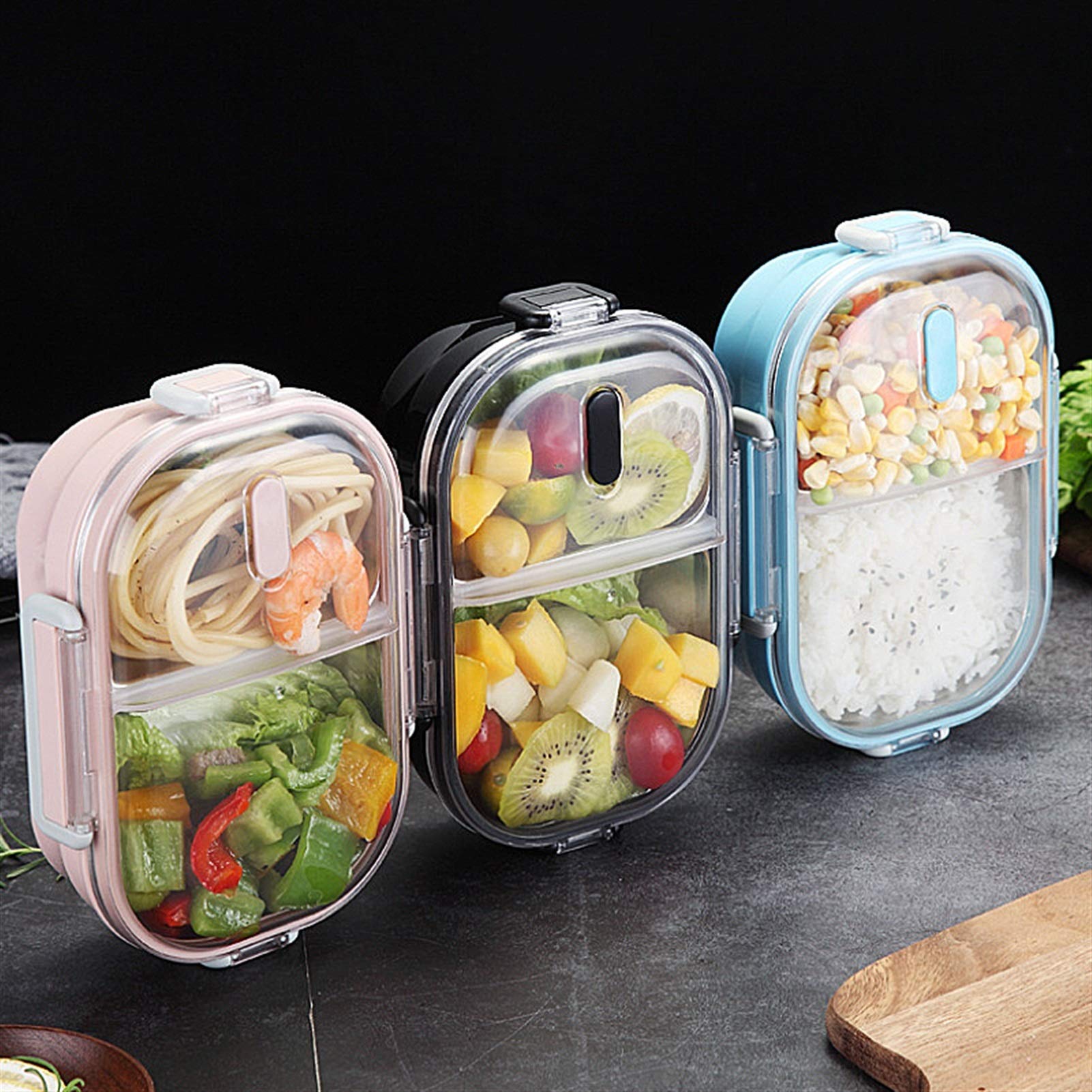 boîte à repas, Boîtes à Bento portables en acier inoxydable(Pink)