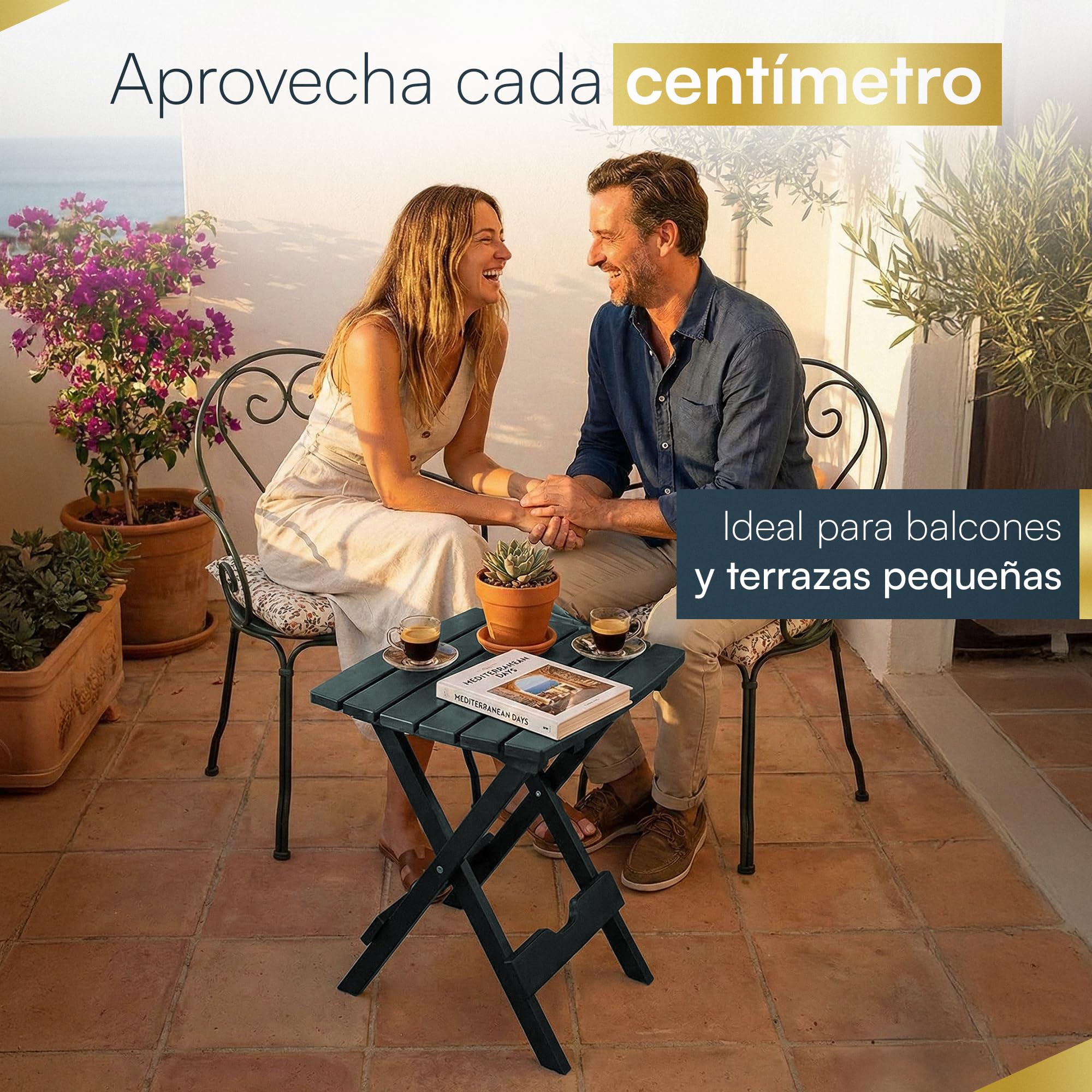 Mesa Plegable Pequeña para Espacios Reducidos, Ligera, Práctica y fácil de Guardar. Ideal en Balcones, Terrazas y Escapadas. Uso Diario como Mesa Terraza Exterior Plegable Cómoda y Portátil.