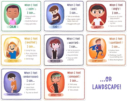 Miniatura 3 de Juego de 8 pósteres de aula How I'm Feeling de 17 x 22 pulgadas  Decoración motivacional para el aula  Construye vocabulario emocional y desarrolla