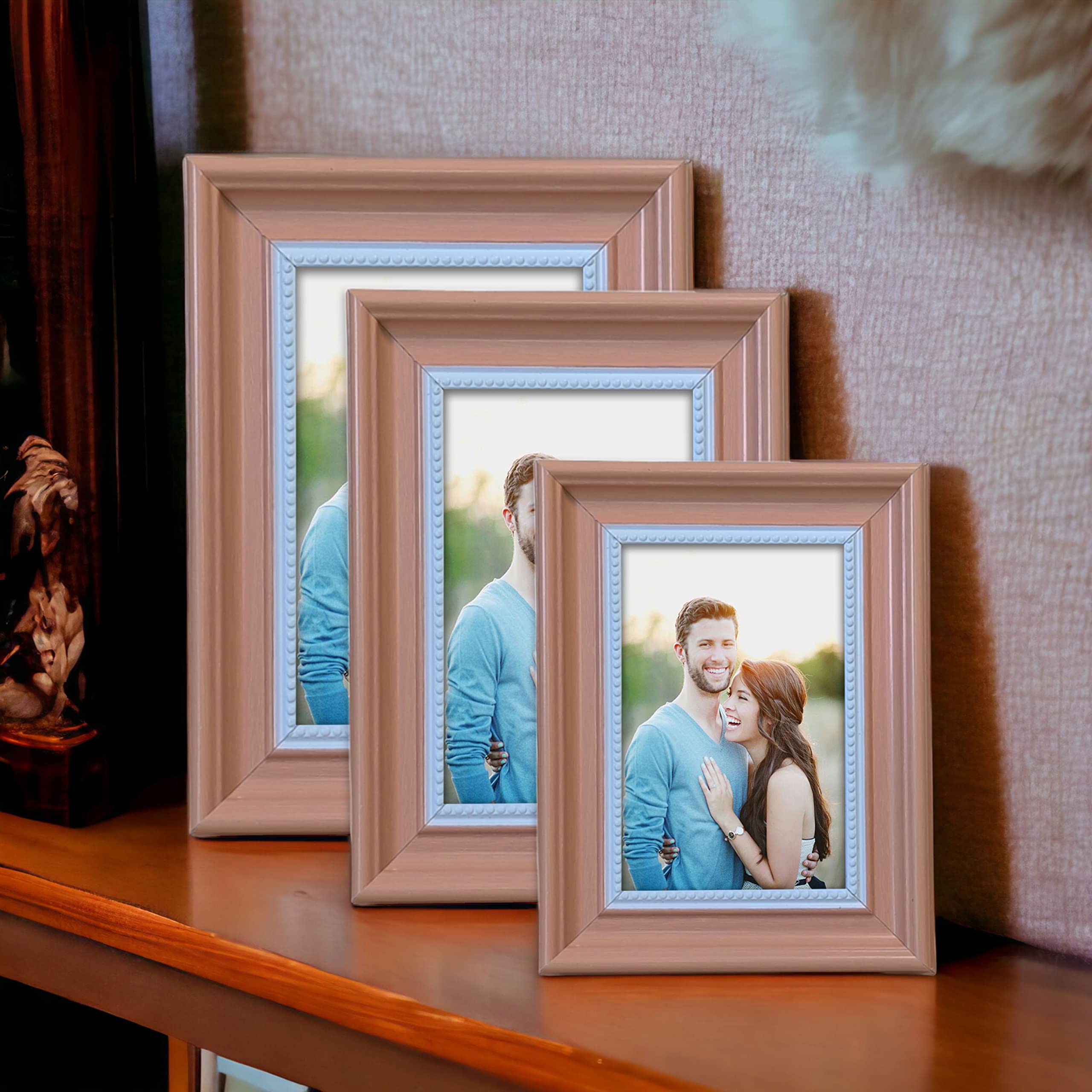 「フレーム付き」A4 3枚セット 3Dウェーブ パノラマアート モダンインテリア Art Street 3D Table Top Photo Frame, Wooden Picture Frames For