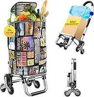 Carrinho de compras 3 em 1 resistente, carrinho de mão dobrável com 6 rodas, carrinho de compras de 50 kg, carrinho utilitário portátil, bolsa impermeável para movimento, acampamento