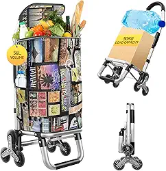 Carrinho de compras 3 em 1 resistente, carrinho de mão dobrável com 6 rodas, carrinho de compras de 50 kg, carrinho utilitário portátil, bolsa impermeável para movimento, acampamento