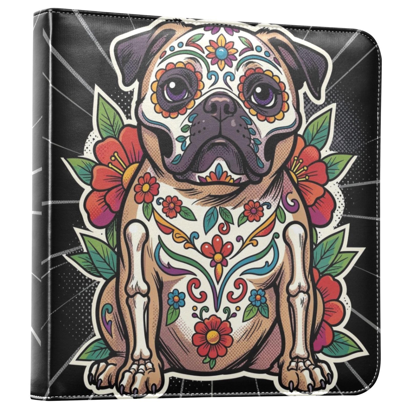 Kolorowy album fotograficzny Calavera Pug PU Leather