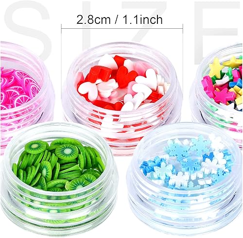 Miniatura 2 de 24 cajas de rebanadas de uñas de frutas, rebanadas de uñas de frutas 3D, rebanadas de uñas de patrones surtidos, dijes de limo de frutas para uñas,