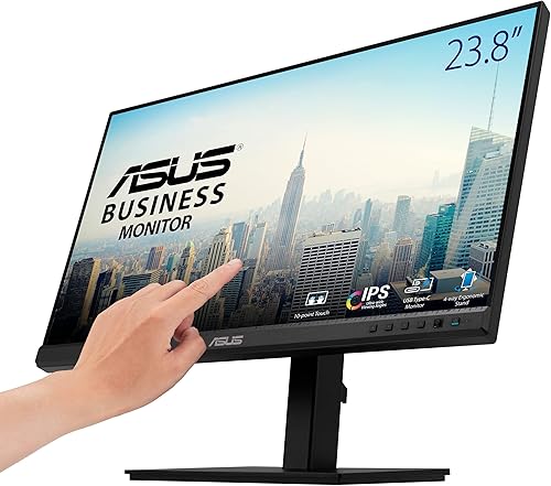 ASUS Monitor multitáctil 1080P de 24 pulgadas (BE24ECSBT) - Full HD, IPS, táctil de 10 puntos, IPS, cuidado ocular, USB-C con suministro de energía,
