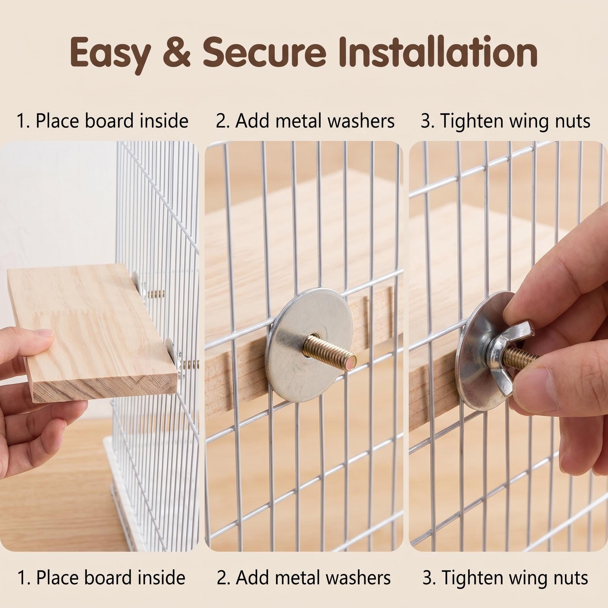 2 soportes de madera maciza para loros, juguete para pájaros y plataforma de escalada para jaula y lugar de descanso para animales pequeños
