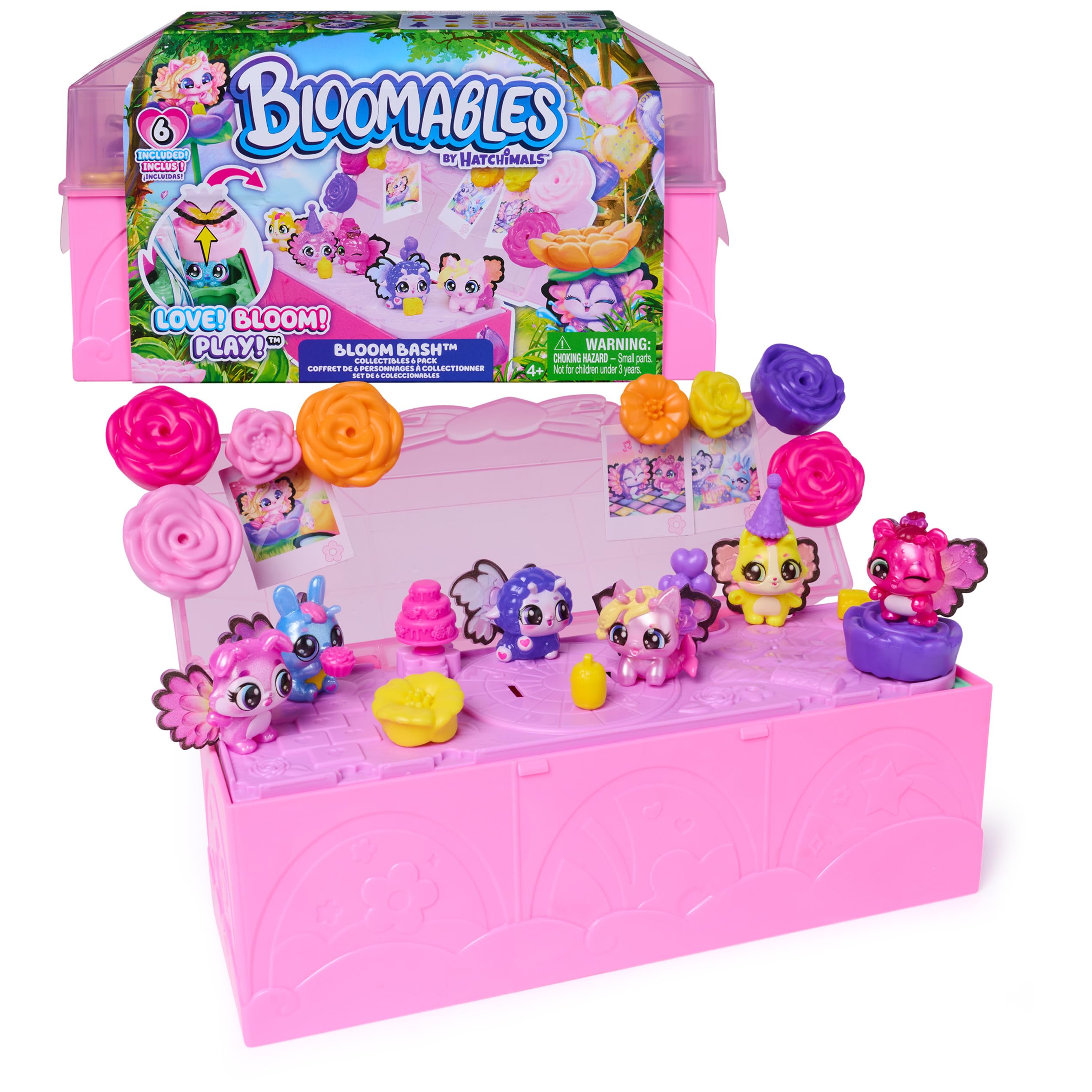 Hatchimals Bloomables, Bloom Bash Collectibles Pack with 6 Surprise Blind Box Characters, Over 15 Accessories, Terrarium & Dance Floor, Kids Toys for Girls & Boys Ages 4 and up