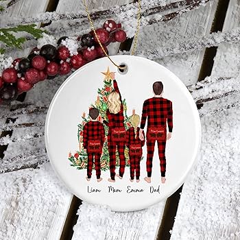Personalized family christmas ornaments wholesale Clearance