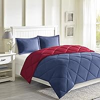 Vista 23 de Madison Park Essentials - Juego de ropa de cama con edredón a cuadros Parkston, funda a juego, cubierta antimanchas Scotchguard 3M, hipoalergénico