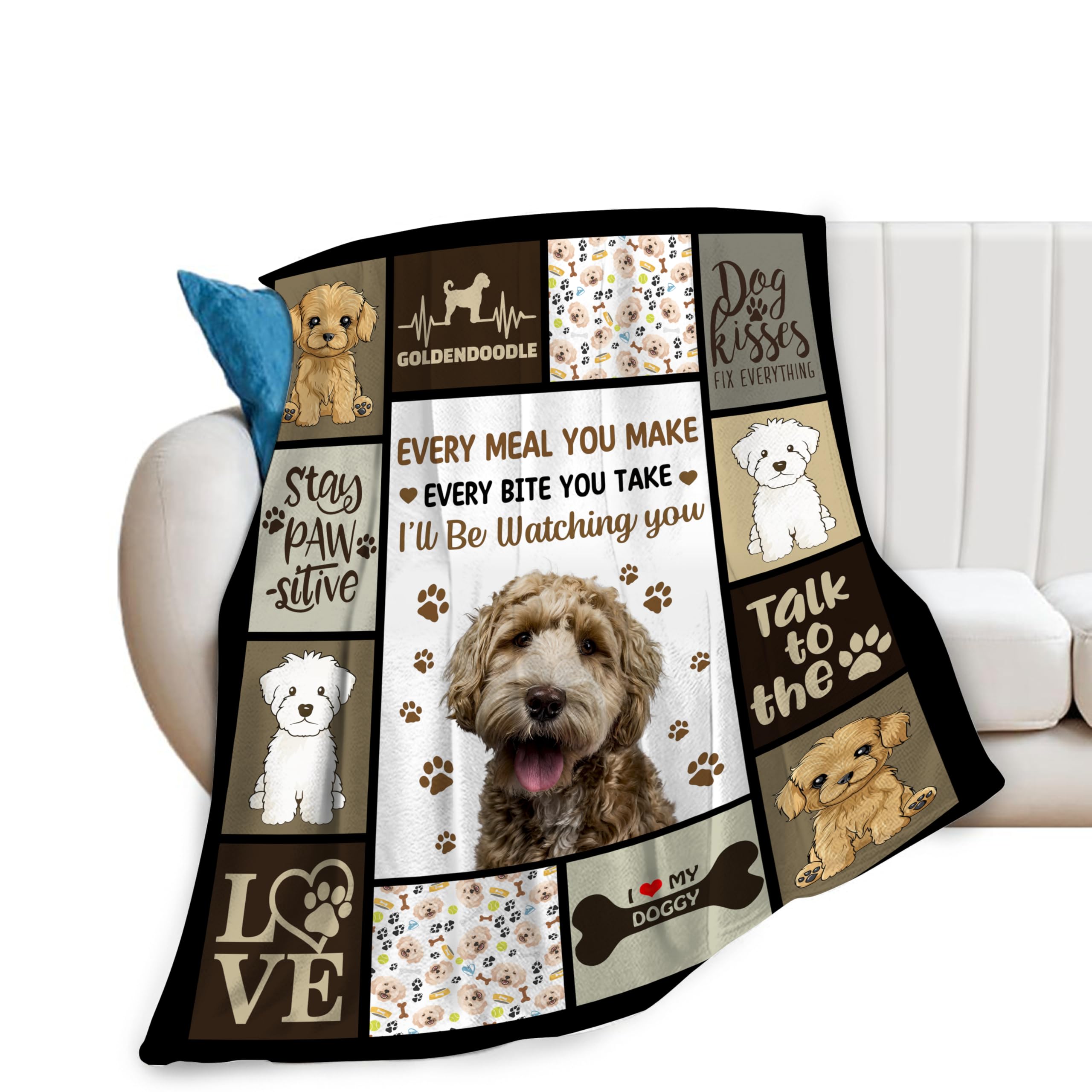 Goldendoodle Gifts Dog Throw Blanket Soft Fleece Flannel Bedding Goldendoodle Gifts for Owner Women Girls Lovers Adults Boys Girls Stuff Plush for Couch Sofa Bed Room Decor 60"X80"