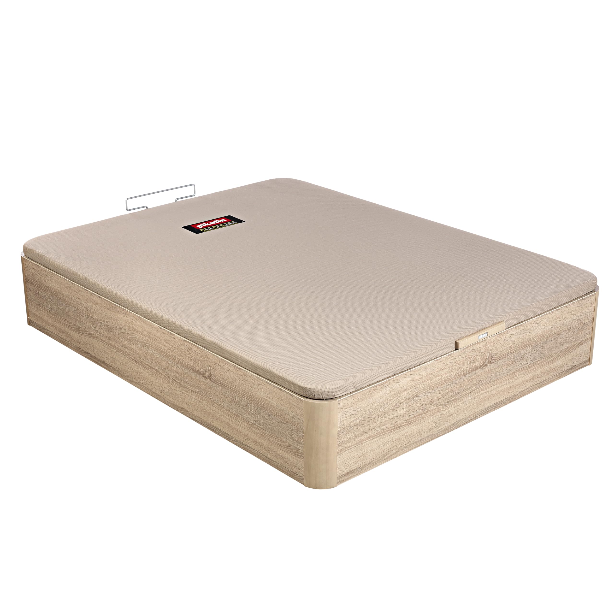 PIKOLIN Canapé Abatible Madera NATURBOX 2.0 | Entrega, Montaje y Retirada de Usado Incluida | 160x200 | Natural | Gran Capacidad de Almacenamiento | 36 cm Altura | 4 Esquinas Redondas
