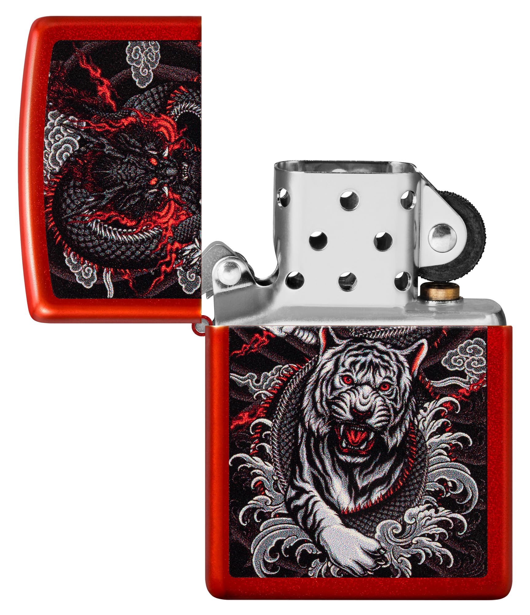 Zippo 21063 Dragon Tiger Design Model Windproof Pocket Fuel