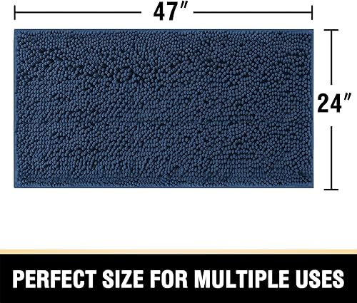 Miniatura 2 de Alfombras de baño Tapetes para baño antideslizante de chenilla de lujo alfombra de baño alfombra extra suave y absorbente Tapetes peludos lavables