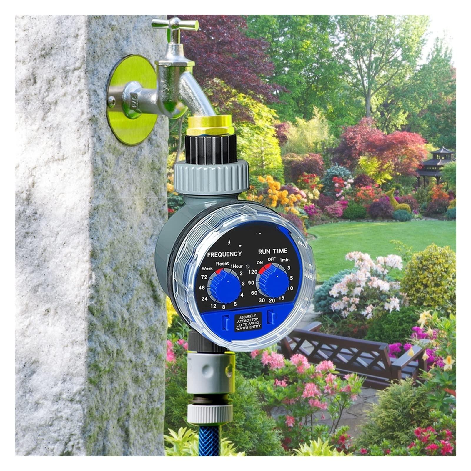 Válvula de Agua Inteligente apagada 2 Piezas válvula de Bola Inteligente Temporizador de riego jardín electrónico automático para riego Utilizado en el jardín, Control Remoto WiFi de Patio