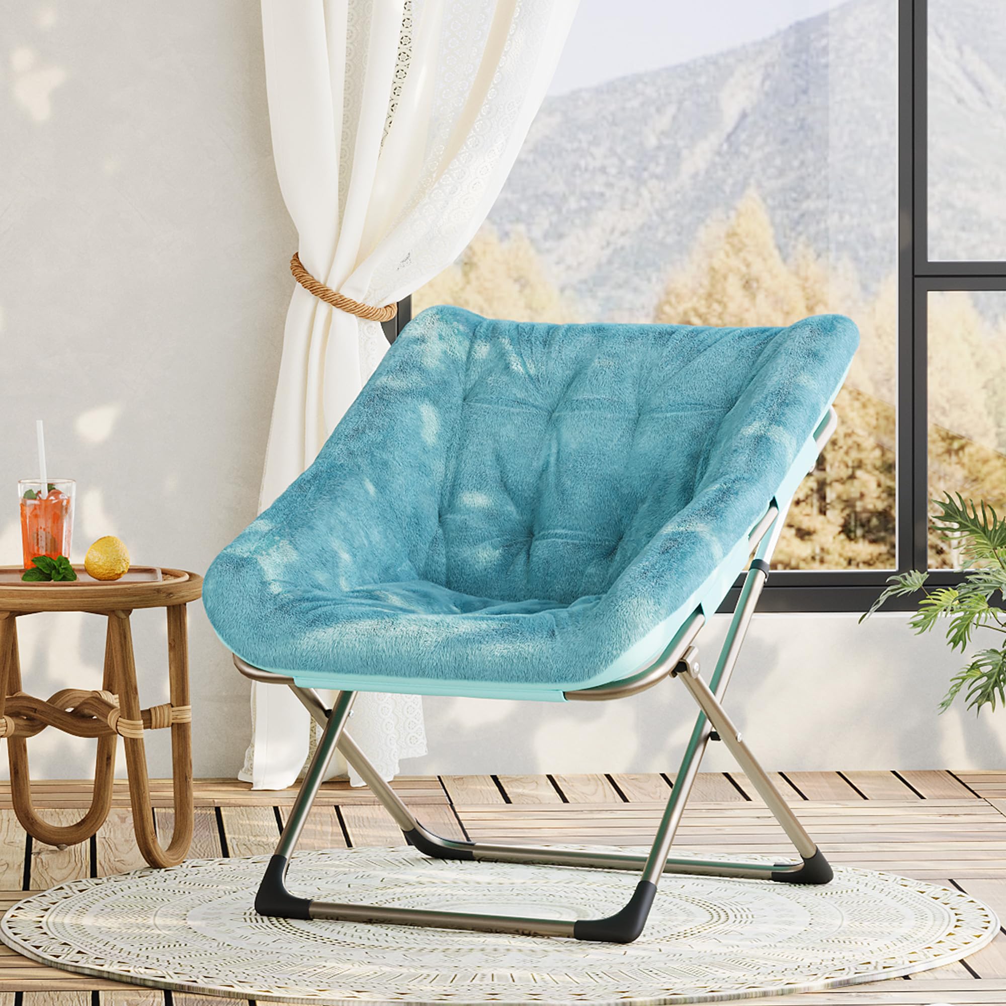 Garvee Fauteuil Pliant Luna pour Adultes, Fauteuil Lounge Confortable